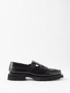 Hereu - Soller Buckled Woven-leather Loafers - Womens - Black
