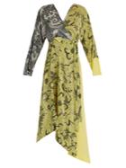 Diane Von Furstenberg Bi-colour Silk Crepe De Chine Dress