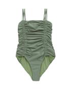 Matchesfashion.com Isa Boulder - Chandler Tie-straps Ruched Swimsuit - Womens - Green