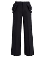 Muveil Ruffle-trimmed High-rise Trousers