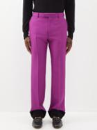 Gucci - Velvet-cuff Canvas Suit Trousers - Mens - Fuchsia