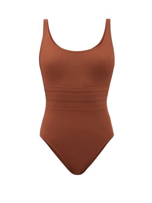 Matchesfashion.com Eres - Asia Panelled-front Swimsuit - Womens - Brown