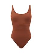 Matchesfashion.com Eres - Asia Panelled-front Swimsuit - Womens - Brown
