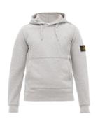 Matchesfashion.com Stone Island - Logo Patch Cotton Hooded Sweatshirt - Mens - Light Grey