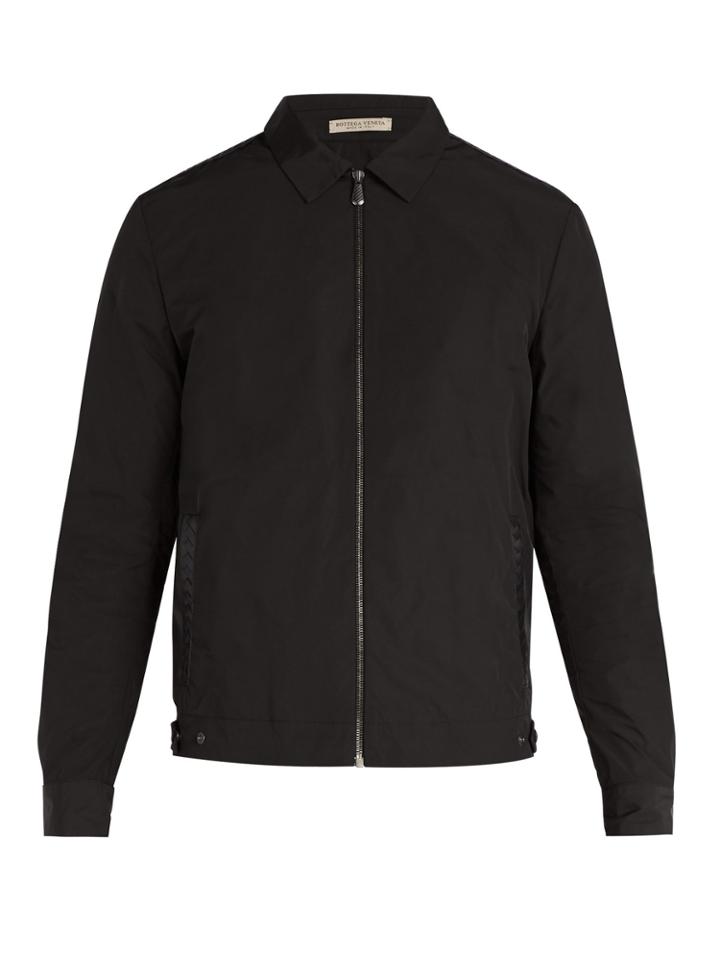 Bottega Veneta Intrecciato Leather-trimmed Jacket