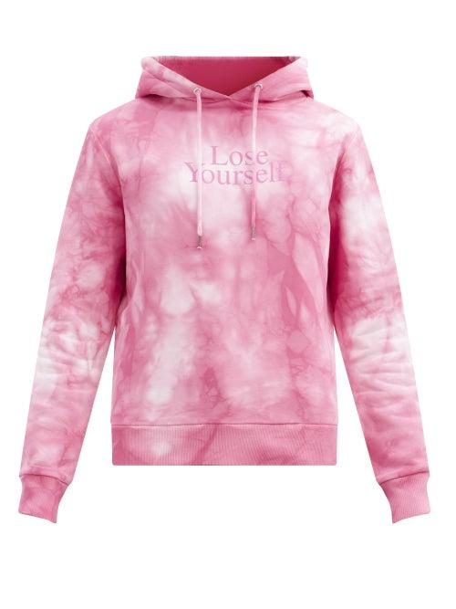 Matchesfashion.com Paco Rabanne - Lose Yourself-print Tie-dye Cotton Sweatshirt - Mens - Pink