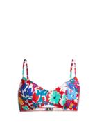 Matchesfashion.com Araks - Elsa Floral Print Bikini Top - Womens - Red Multi