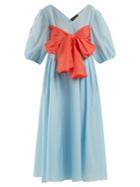 Anna October Contrast-bow Detailed Cotton-blend Dress