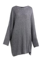 Matchesfashion.com Raf Simons - Cut Out Metallic Ribbed Knit Sweater - Womens - Silver
