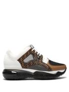 Matchesfashion.com Fendi - Ff Low Top Leather And Mesh Trainers - Mens - White Multi
