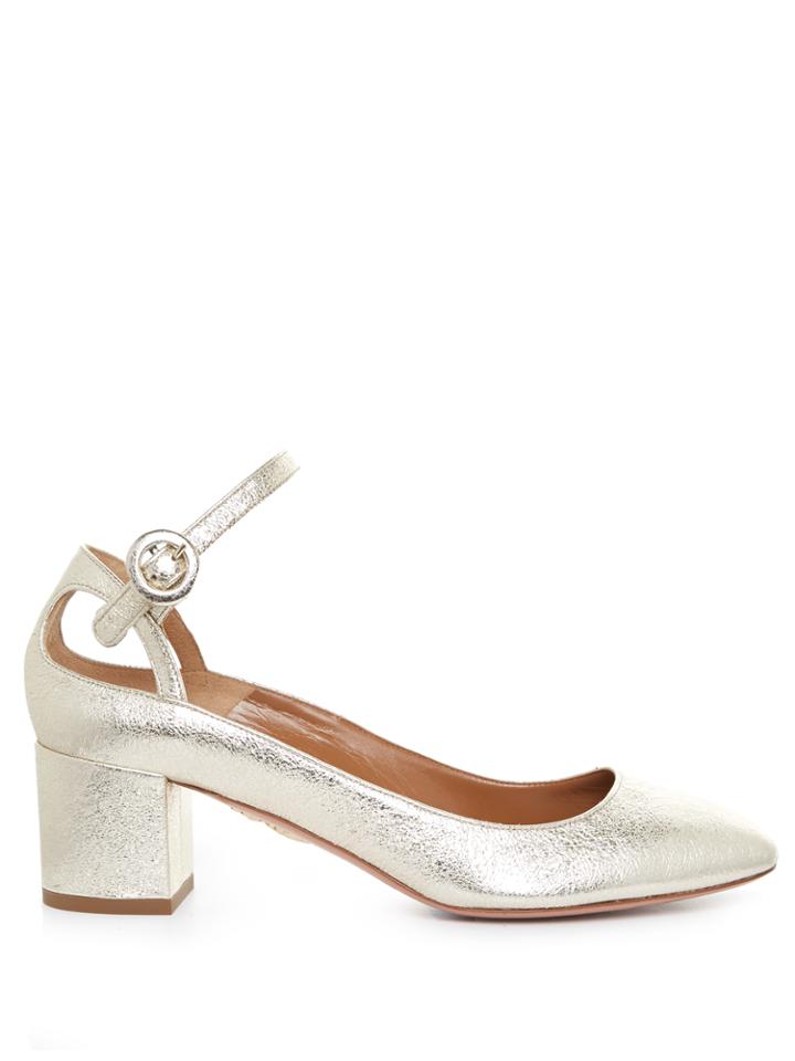 Aquazzura Sweet Thing Leather Block-heel Pumps