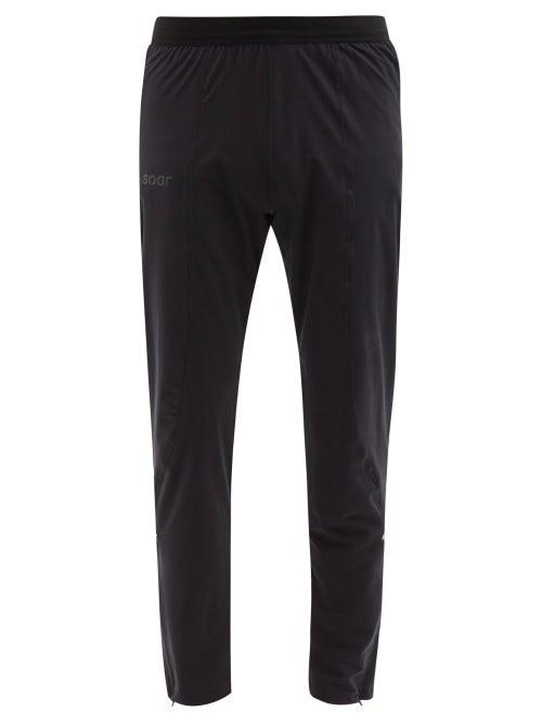 Soar - Run Logo-print Technical-jersey Track Pants - Mens - Black