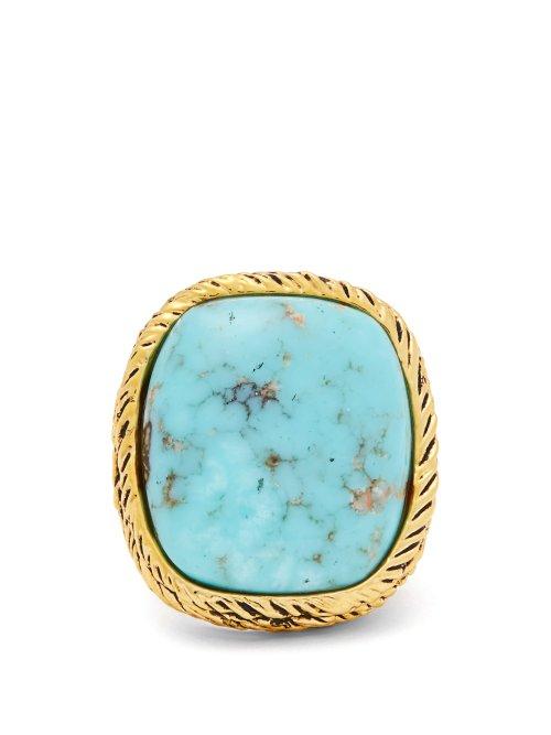 Matchesfashion.com Aurlie Bidermann - Gold Plated Miki Ring - Womens - Turquoise