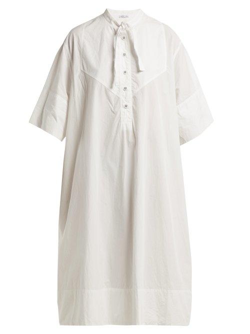 Matchesfashion.com Tomas Maier - Cotton Poplin Shirt Dress - Womens - White
