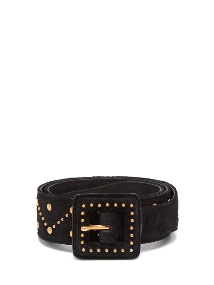 Saint Laurent Studded Suede Belt