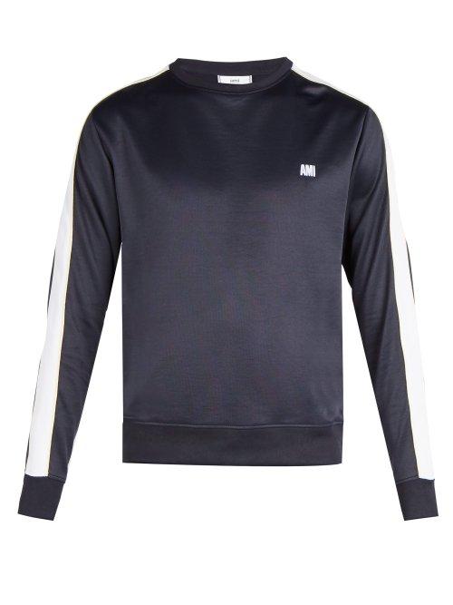 Matchesfashion.com Ami - Bi Colour Crew Neck Sweatshirt - Mens - Navy