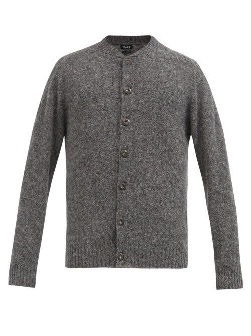 Matchesfashion.com Howlin' - Four Eyes Brushed-wool Cardigan - Mens - Grey