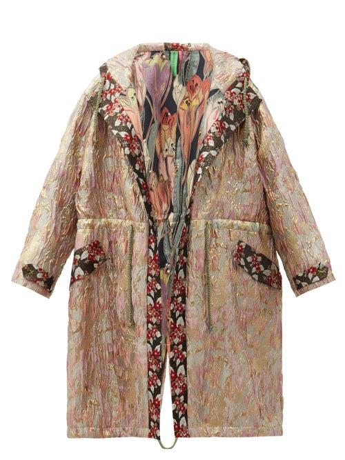 Matchesfashion.com Rianna + Nina - Vintage Hooded Drawstring Floral-brocade Parka - Womens - Multi