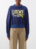 Loewe - Logo-print Cotton-blend Jersey Sweatshirt - Womens - Blue