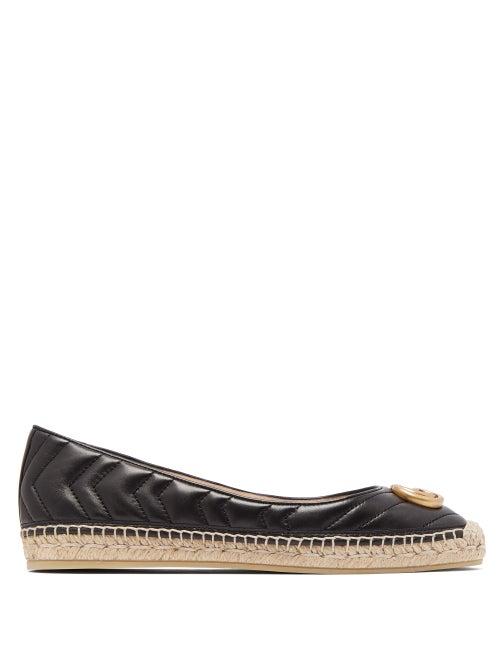 Matchesfashion.com Gucci - Pilar Chevron-quilted Leather Espadrilles - Womens - Black