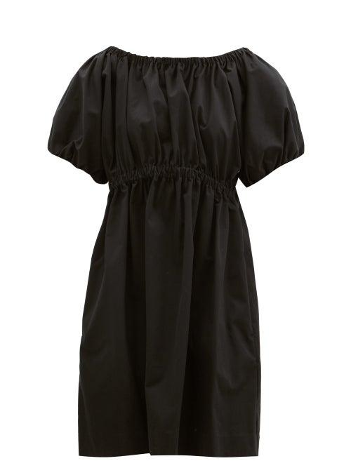 Matchesfashion.com Molly Goddard - Honey Puffed Cotton-scuba Dress - Womens - Black