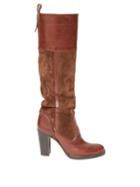 Matchesfashion.com Chlo - Knee-high Leather And Suede Boots - Womens - Brown