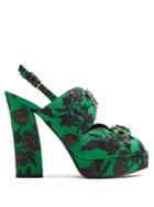 Erdem Daniella Brocade Block-heel Sandals
