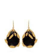Matchesfashion.com Aurlie Bidermann - Franoise 18kt Gold & Onyx Drop Earrings - Womens - Black