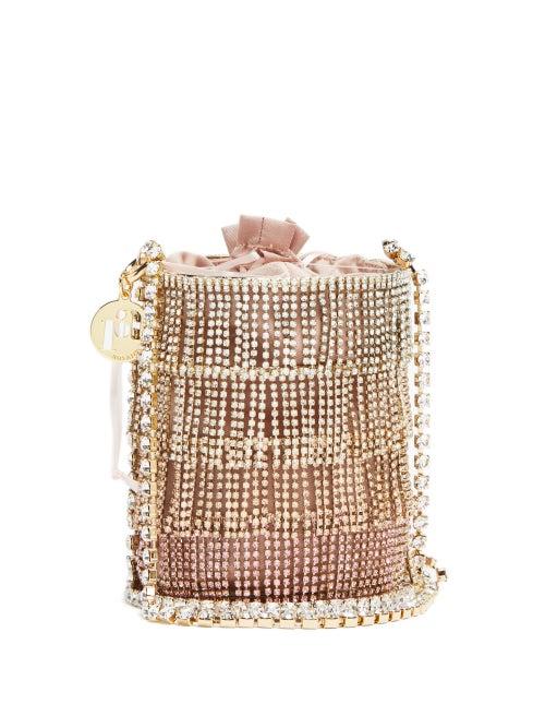 Matchesfashion.com Rosantica - Ginger Crystal-fringe Satin Cross-body Bag - Womens - Pink Multi