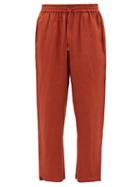 Harago - Terracota Drawstring Cotton Trousers - Mens - Orange