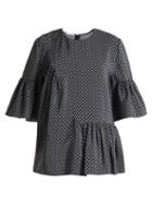 Matchesfashion.com Stella Mccartney - Santi Ruffle Trimmed Tie Print Top - Womens - Navy Print