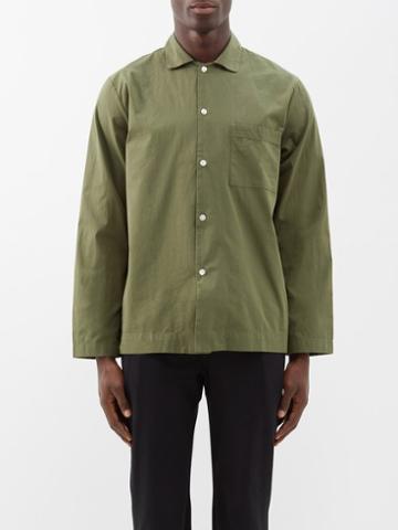 Tekla - Patch-pocket Organic-cotton Pyjama Shirt - Mens - Khaki