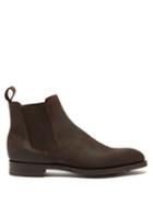 Edward Green - Govan Waxed Suede Chelsea Boots - Mens - Brown