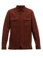 Matchesfashion.com Altea - Houndstooth Check Wool Blend Shirt - Mens - Orange
