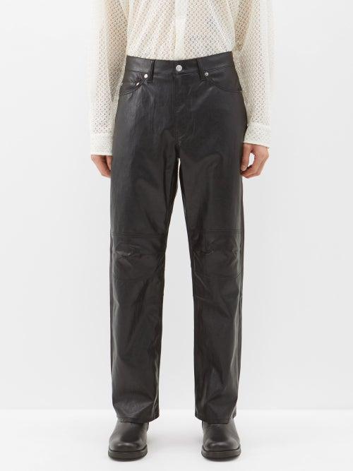 Our Legacy - Formal Moto Crinkled Faux-leather Trousers - Mens - Black