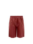 Matchesfashion.com 16arlington - Mandrake Elasticated-waist Leather Wide-leg Shorts - Womens - Burgundy