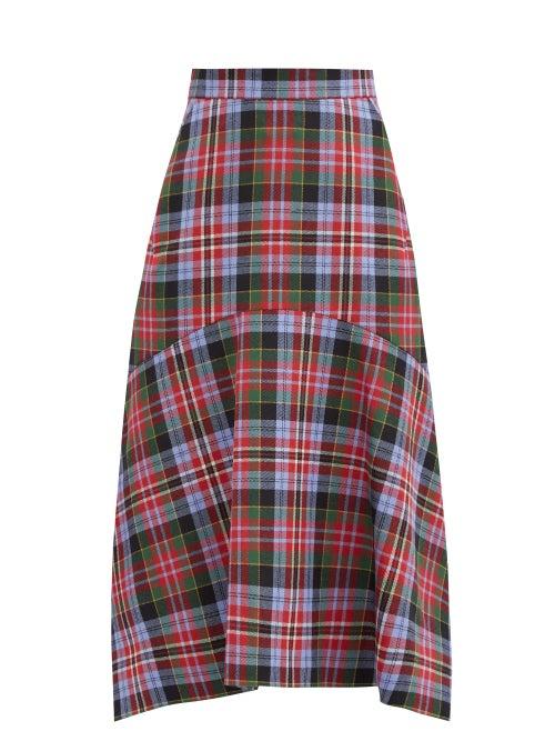 Matchesfashion.com Vivienne Westwood - Phoenix Mermaid-hem Tartan Wool Skirt - Womens - Multi