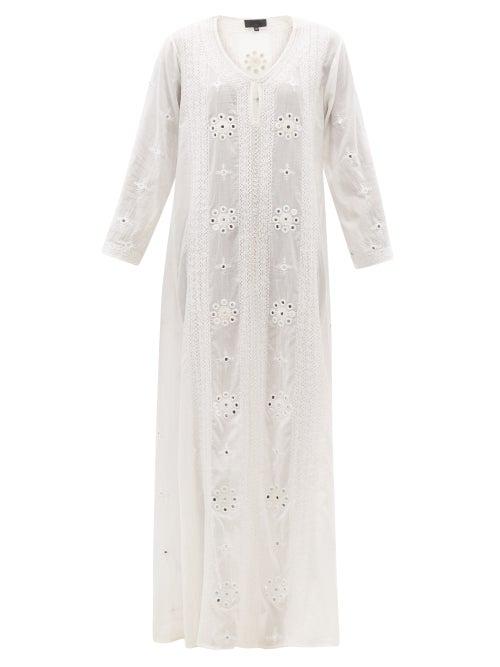 Ladies Rtw Nili Lotan - Phoebe Embroidered Cotton-voile Tunic Dress - Womens - Ivory Multi