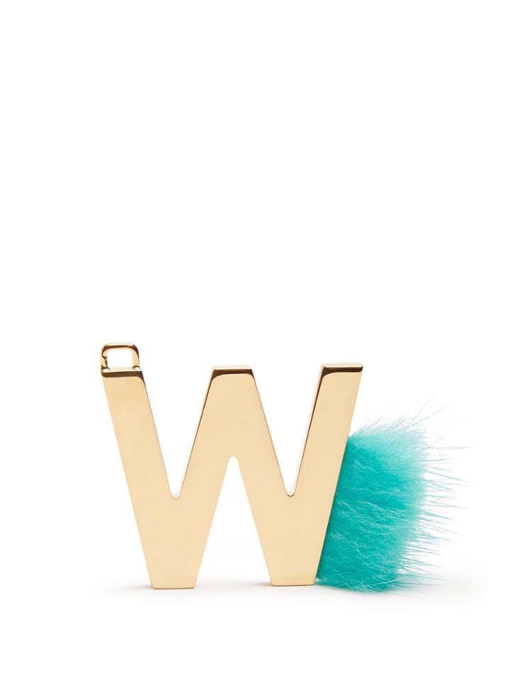 Fendi Abclick Letter 'w' Key Charm