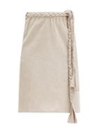 Matchesfashion.com Belize - Phoebe Cotton-blend Midi Skirt - Womens - Beige