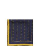 Matchesfashion.com Gucci - Horsebit Print Silk Twill Pocket Square - Mens - Navy
