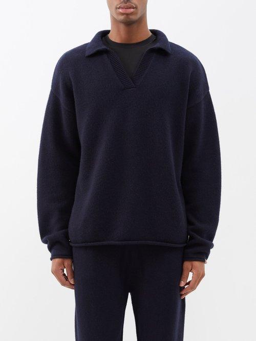 Extreme Cashmere - Cashmere Polo Top - Mens - Navy