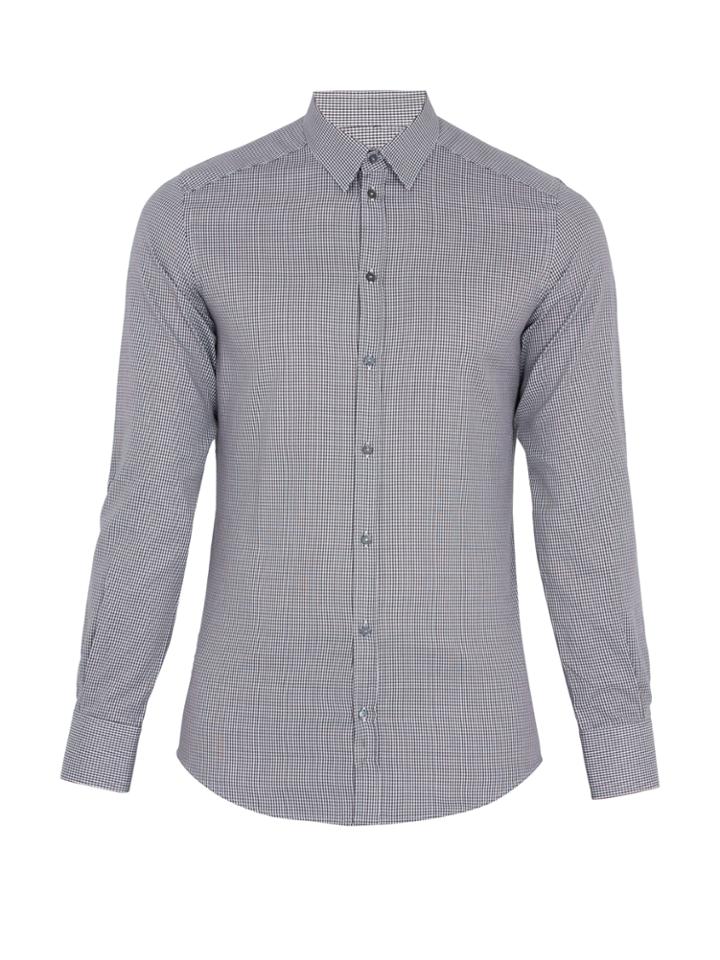 Dolce & Gabbana Single-cuff Checked Cotton Shirt