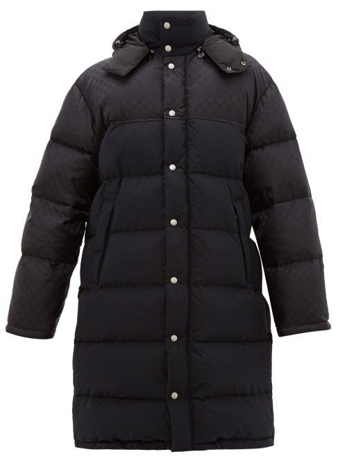 Matchesfashion.com Gucci - Logo Jacquard Down Filled Coat - Mens - Black