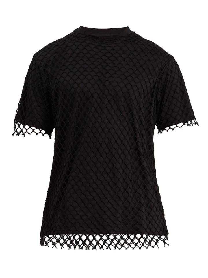 Marques'almeida Net-overlay Cotton-jersey T-shirt