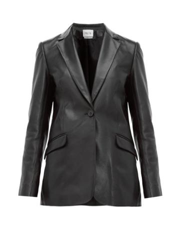 Matchesfashion.com Pallas X Claire Thomson-jonville - Fitzgerald Single Breasted Leather Jacket - Womens - Black