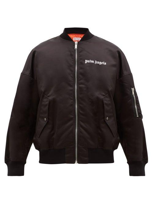 Matchesfashion.com Palm Angels - Logo Printed Bomber Jacket - Mens - Black