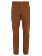 Matchesfashion.com Ami - Tapered Leg Cotton Cropped Trousers - Mens - Camel