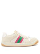 Matchesfashion.com Gucci - Screener Gg-monogram Leather And Lam Trainers - Womens - Cream Multi