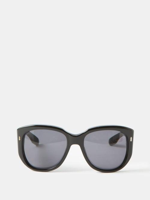 Jacques Marie Mage - Roxy Oversized Round Sunglasses - Womens - Black